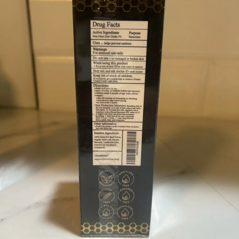 TERRA LOTUS Organic Tallow Sunscreen SPF 50~ 5.0oz/148ml~NWB